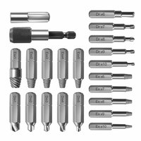 Drillpro 22pcs Kit dextracteur de vis endommagé avec adaptateur de douille de verrouillage pour vis cassée HSS Kit