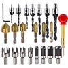 Drillpro 23Pcs Bois Chanfrein Fraise Fraise 6pcs 1/4 Pouce Hex 5 Flûte 90 Degrés Fraise Fraise 7Pcs 3 Pointes Fraise Fra