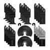 Drillpro 24Pcs Lame de scie oscillante multi-outils à dégagement rapide Ensemble de lames de scie pour métal-plastique C