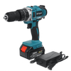 Drillpro 288VF 3 en 1 perceuse à percussion sans fil mandrin 13mm LED perceuse plate tournevis Hammer W/ 1/2 pièces Batt