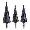 Drillpro 3 Flute Step Drill Bit TiAlN Coated HRC89 HSS-Co M35 Cobalt Drill Step 1/4 Hexagon Shank