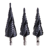 Drillpro 3 Flute Step Drill Bit TiAlN Coated HRC89 HSS-Co M35 Cobalt Drill Step 1/4 Hexagon Shank