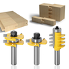 Drillpro 3 pièces 1/2 pouce / 12mm tige trois dents rainurage routeur peu biseau dents mortaise fraise CNC fraise en car