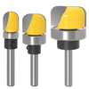 Drillpro 3 pièces mèche de routeur de bol et de plateau 1/4 pouce tige / tige de 6 mm coin de routeur arrondi fraise à b