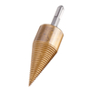 Drillpro 32 / 42mm enduit de titane HSS rond / carré / tige hexagonale foret à bois de chauffage diviseur foret à cône f