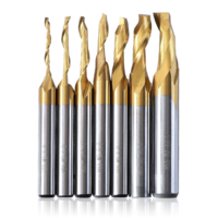 Drillpro 3/4/5/6/8/10 / 12mm fraise en bout en titane CNC embouts de routeur de gravure HSS M2 fraise en spirale à une c