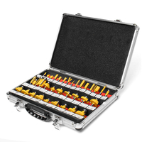Drillpro 35 pièces 8mm tige de toupie ensemble de forets en carbure de tungstène coupe-bois outil rotatif