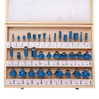 Drillpro 35 pièces ensemble de forets de toupie 1/4 tige 8mm tige avec fraise pour boîtier en bois pour outil de gravure