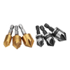 Drillpro 3pcs / Set 5 Flûtes 90 Dgree Cutter Chanfrein 1/4 "Shank 12/16 / 19mm Kit Foret Fraise
