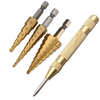 Drillpro 3Pcs 3-12 / 4-12 / 4-20mm HSS titane enduit peu de forets avec poinçon automatique de Pin central