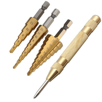 Drillpro 3Pcs 3-12 / 4-12 / 4-20mm HSS titane enduit peu de forets avec poinçon automatique de Pin central