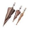 Drillpro 3Pcs 3-12 / 4-20 / 4-32mm M35 Cobalt Step Drill Bit 1/4 Pouce Hex Shank HSS-Co Step Foret
