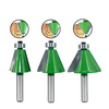 Drillpro 3pcs 8mm Shank 15 / 22.5 / 30 Degree Router Bit Chamfre Bevel Edging Woodworking Cutter