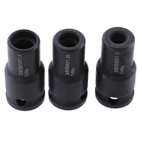 Drillpro 3Pcs Adaptateur de douille 6mm / 8mm / 10mm Cr-Mo Douille de fixation 3/8 pouce carré Pilote de boulon pour pil