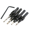 Drillpro 4 pcs HSS Jeu de forets fraisés 1/4 Hex Shank Changement rapide 6 8 10 12 Kit de forets