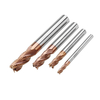 Drillpro 4 pièces 4/6/8 / 10mm fraise en bout rond 4 cannelures HRC55 AlTiN revêtement fraiseuse