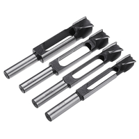Drillpro 4 pièces 8/10/12 / 15mm Tenon Cheville Plug Drill 13mm Shank Tenon Maker Tapered Woodworking Cutter