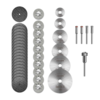 Drillpro 41Pcs Jeu de roues de coupe pour outil rotatif 6Pcs HSS Lames de scies circulaires 20Pcs Résine Disques de coup