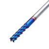 Drillpro 4/5/6 / 8mm HRC60 4 flûtes fraise L100mm bleu NACO enduit fraise en carbure de tungstène CNC outil