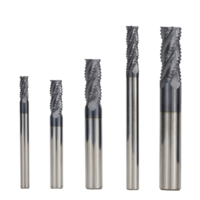Drillpro 4/6/8/10 / 12mm carbure de tungstène HRC55 fraise débauche 4 cannelures spirale CNC routeur peu TiAIN revê