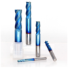 Drillpro 4mm-12mm bleu Nano revêtement ébauche fraise en bout 4 cannelures en carbure en spirale fraise CNC routeur frai