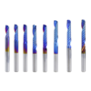 Drillpro 4mm tige 1 cannelure fraise en bout en spirale fraise en carbure bleu Nano revêtement CNC routeur peu simple ca