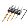 Drillpro 4pcs 3mm-6mm 5 Flûte Fraise Foret À Bois Chanfrein Alésoir Ensemble