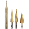 Drillpro 4pcs HSS Foret étagé revêtu de titane avec poinçon central automatique 3-12 / 4-12 / 4-20mm