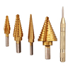 Drillpro 4pcs HSS Titanium Endated Drill Bits avec 1pc Center Punch Hole Cutter Drilling Tool