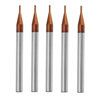 Drillpro 5 pcs 1mm 4 Flûtes Tungsten Carbure Fraise Cutter HRC55 AlTiN Revêtement Mill Cutter Cutter