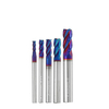 Drillpro 5 pièces 3-8mm HRC65 bleu NACO enduit fraise 4 cannelures carbure de tungstène fraise CNC outil