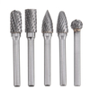 Drillpro 5 pièces DGCFA 6x10mm Double coupe en carbure de tungstène fraise rotative ensemble 6mm tige pour bricolage scu