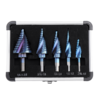 Drillpro 5 pièces HSS bleu Nano ensemble de forets détape de revêtement flûte en spirale trou multiple 1/8 à 1-3 /