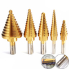 Drillpro 5 pièces HSS titane pagode ensemble de foret échelle foret 1/4 & 3/8 & 1/2 pouce foret rond