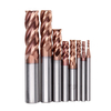 Drillpro 55 degrés carbure de tungstène 4 cannelures fraise TiAlN revêtement 2-12mm CNC outil de fraisage