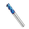 Drillpro 5/6 / 8mm R0.5 Nano Fraise en carbure à revêtement bleu HRC60 4 fraise CNC à 4 cannelures