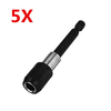Drillpro 5pcs 1/4 Pouce Hex 75mm Porte-embout Porte-outil À Libération Rapide Extension Barre