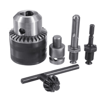 Drillpro 5pcs 3-16mm Drill Chuck Set 1 / 2-20UNF Adaptateur de foret de filetage changé Clé à choc en foret Eletric
