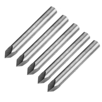 Drillpro 5pcs 6mm tige 0.1mm pointe 60 degrés de tungstène acier outil de gravure CNC