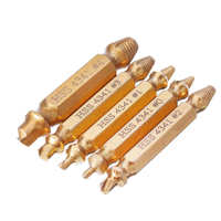 Drillpro 5pcs Double Face Endommagé Extracteur De Boulon De Vis De Percage Bits Or Doxyde Edition Décollé Vis Remov