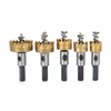 Drillpro 5pcs HSS 6542 Titane Revêtus Scie à Dents HSS Scie Coupeur Forage Bit Set 16/18.5/20/25/30mm