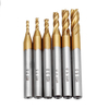 Drillpro 6 pièces 2-6mm revêtement en titane HSS 4 fraise en bout de fraise 6mm tige CNC jeu de forets