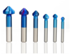 Drillpro 6 pièces 3 cannelures HSS bleu Nano chanfrein fraise 90 degrés chanfrein fraise fraisage foret