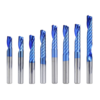 Drillpro 6mm tige 1 flûte fraise en bout en spirale fraise en carbure bleu Nano revêtement CNC routeur peu simple flûte