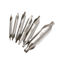 Drillpro 6pcs 5/3/2.5/2/1.5/1mm 60 Degrés HSS Perceuse de Forage à Forage Centrale