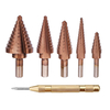 Drillpro 6Pcs HSS Foret étagé revêtu de Bronze avec outil de forage de coupeur de trou