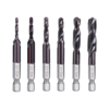Drillpro 6pcs M3-M10 Ensemble de forets à tarauds combinés HSS industriel TiALN enduit débavurage forets à forer