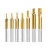 Drillpro 7 pièces 1.5-6mm 4 cannelures HSS fraise en bout en titane enduit CNC routeur fraise