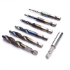 Drillpro 7 pièces M3-M10 6.2mm tige hexagonale filetée bleue filetée métrique mèches à tarauder avec tige dextensio