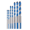 Drillpro 7Pcs Multi-usage Carbure Tip Forets Set 4-12mm Multi Construction Trou Scie Cutter pour Béton Maçonnerie Cérami